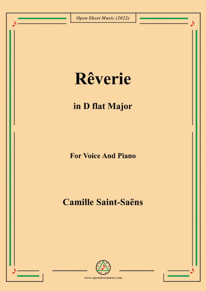 Saint-Saëns-Rêverie in D flat Major,for Voice and Piano image number null
