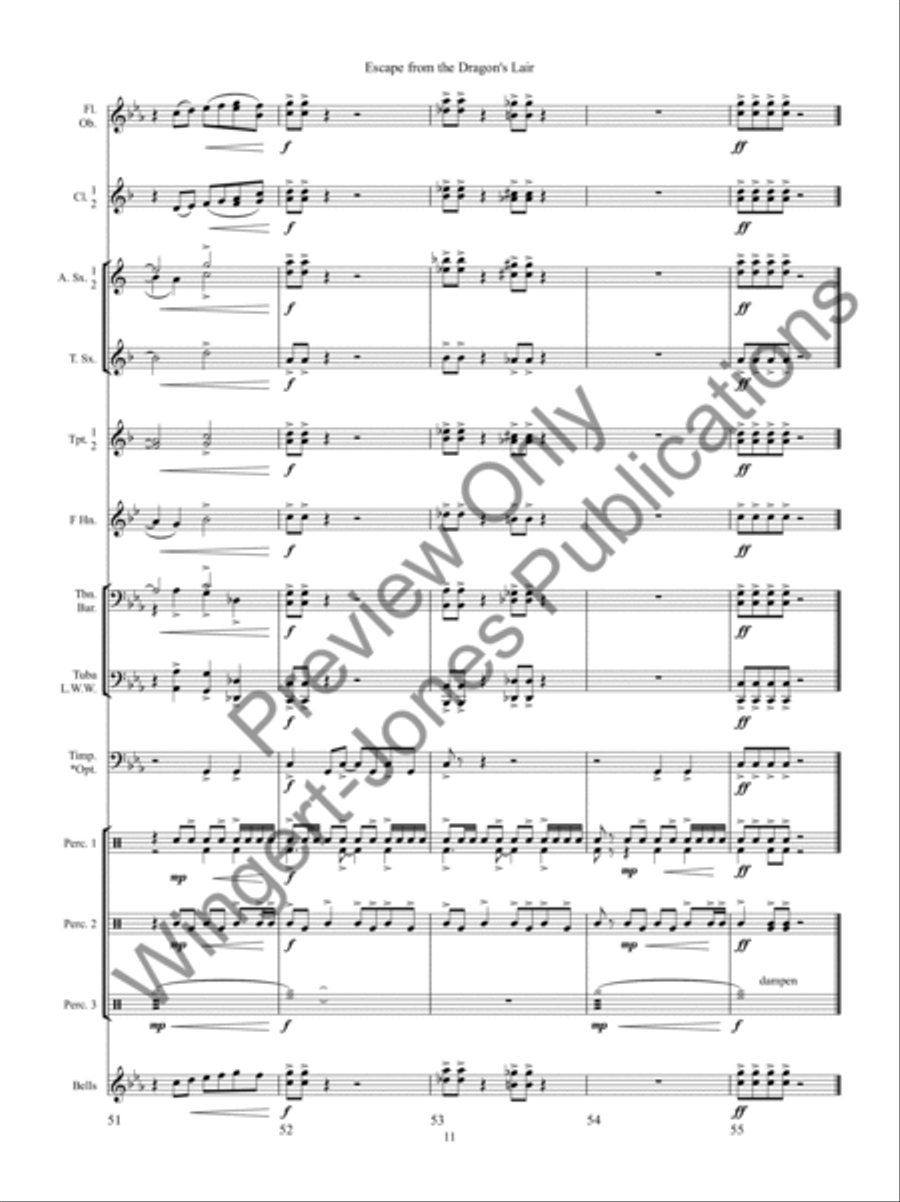 Escape from the Dragons Lair Concert Band scores gallery preview page 15