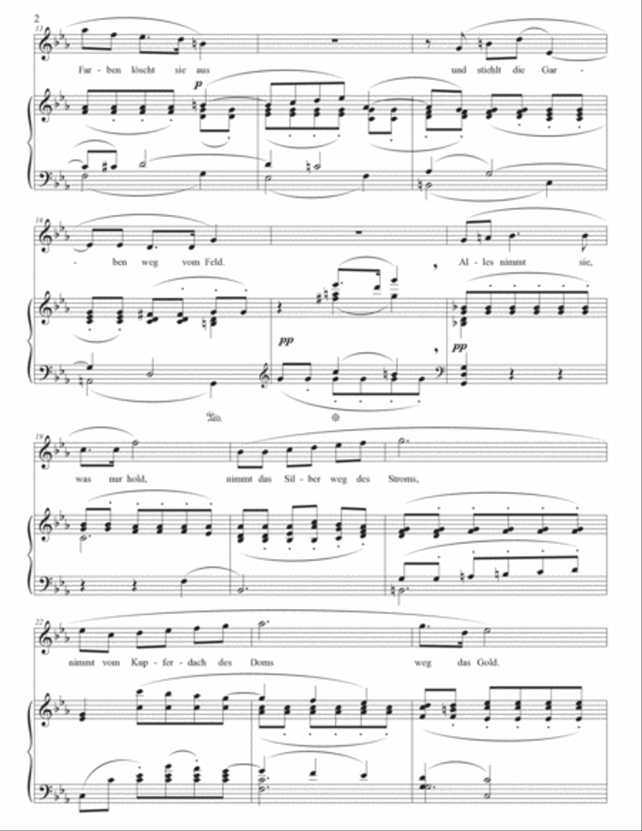 STRAUSS: Die Nacht, Op. 10 no. 3 (transposed to E-flat major) Voice scores gallery preview page 3