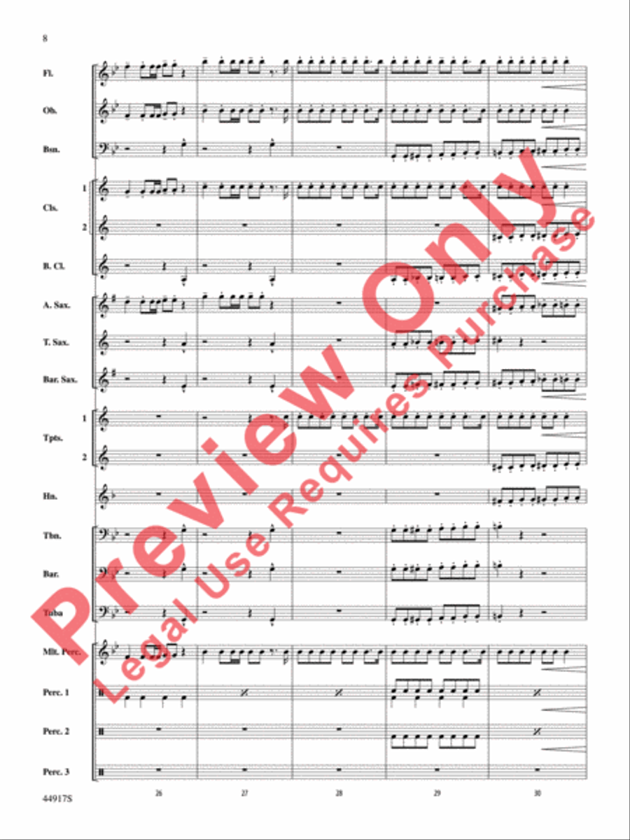 Uptown Funk Concert Band scores gallery preview page 9