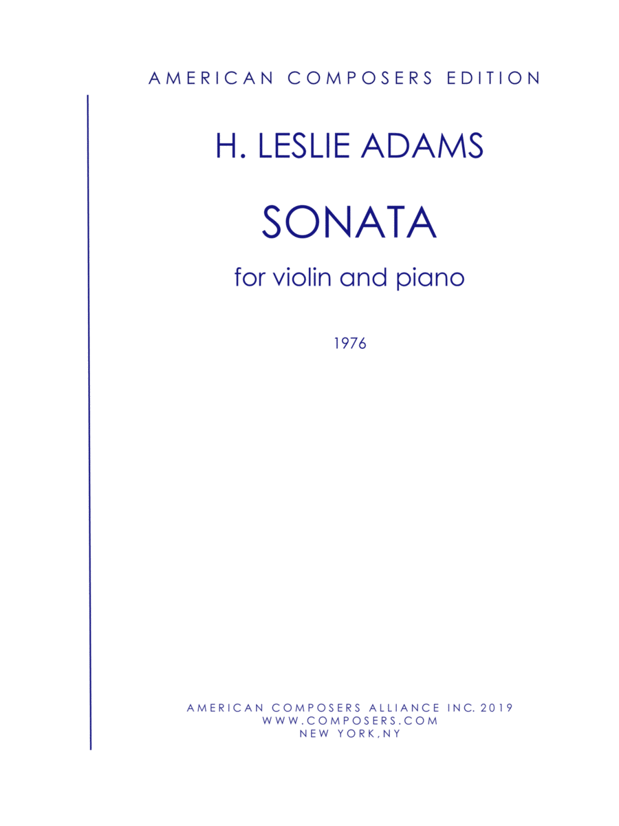 [Adams] Sonata for Violin and Piano