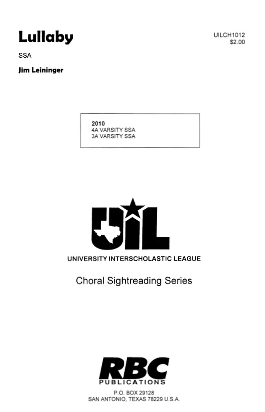 Lullaby (SSA) SSA scores gallery preview page 1