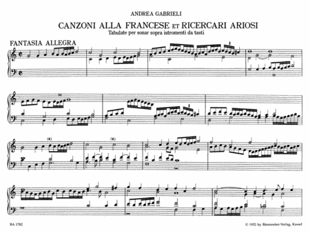 Canzonen und Ricercari ariosi for Organ or Harpsichord