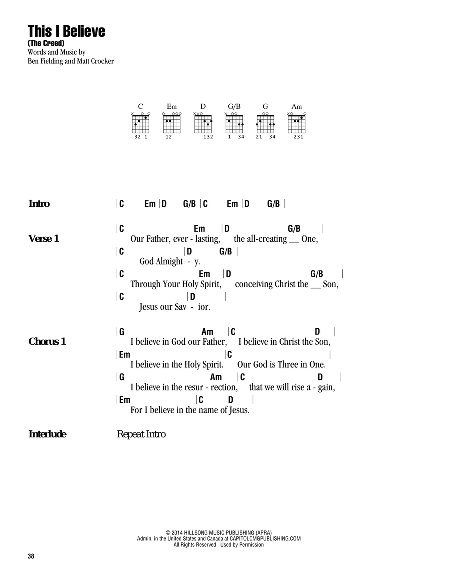 This I Believe (The Creed) Guitar scores gallery preview page 1