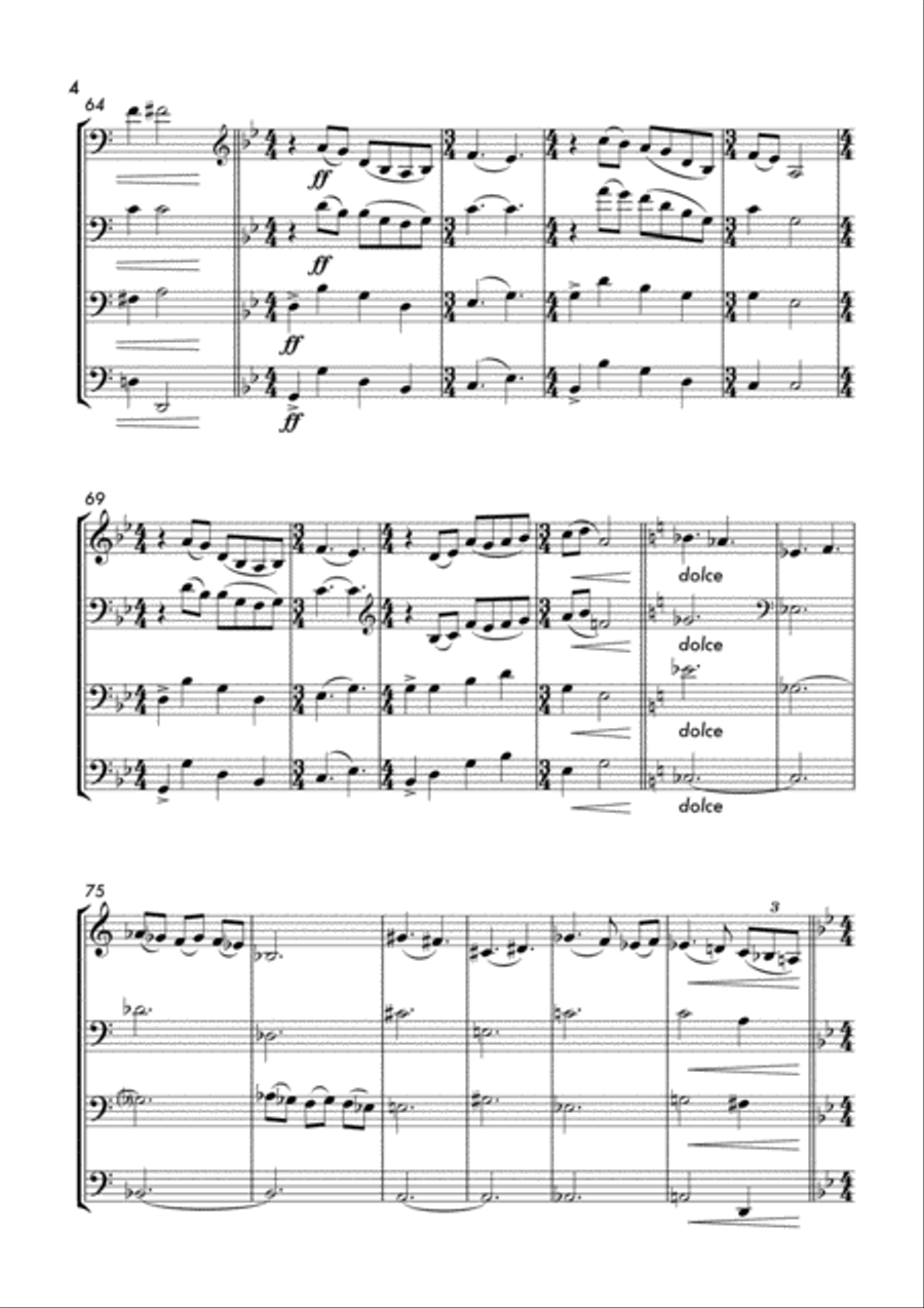 Anne 2 (Cello Quartet) String Quartet scores gallery preview page 5