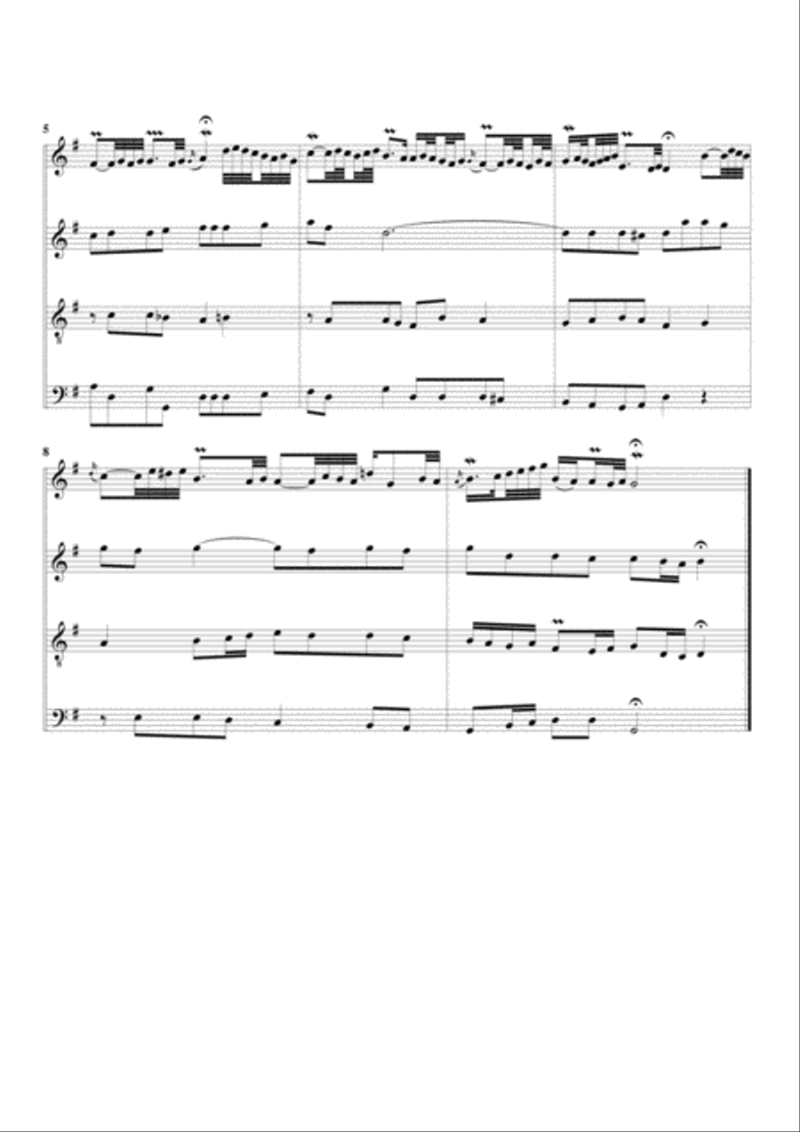 Wenn wir in hoechsten Noeten sein, BWV 641 from Orgelbuechlein (arrangement for 4 recorders) Recorder scores gallery preview page 2