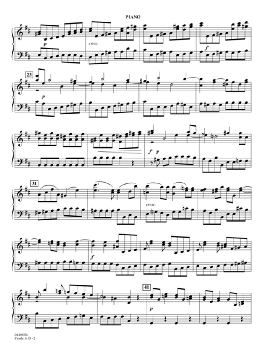 Finale In D (arr. Steven Frackenpohl) - Piano