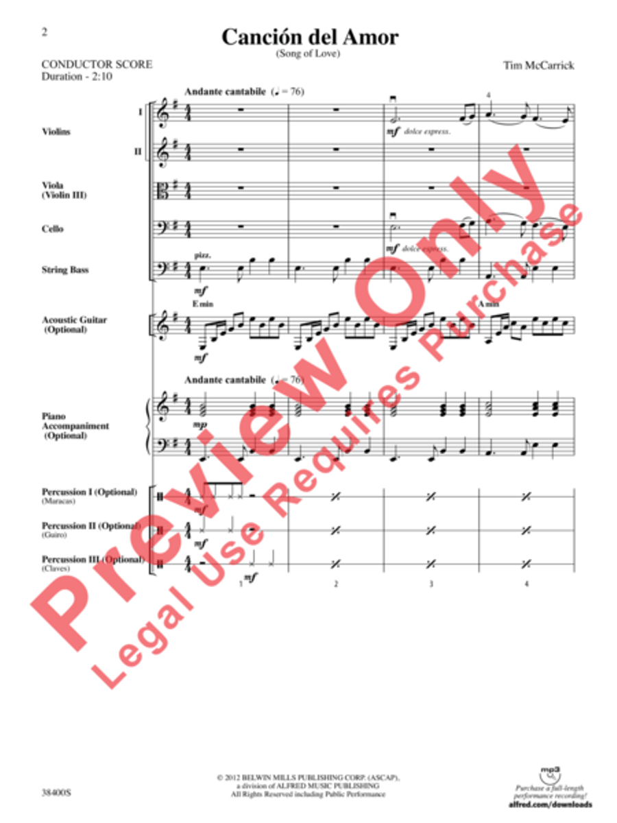 Canción del Amor String Orchestra scores gallery preview page 3