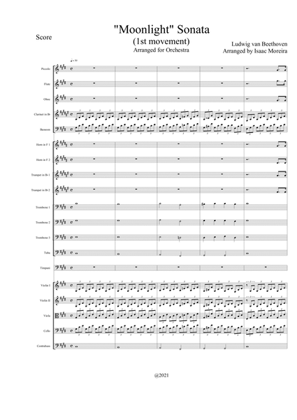 Moonlight Sonata for Orchestra (1st Movement) Full Score and Parts image number null
