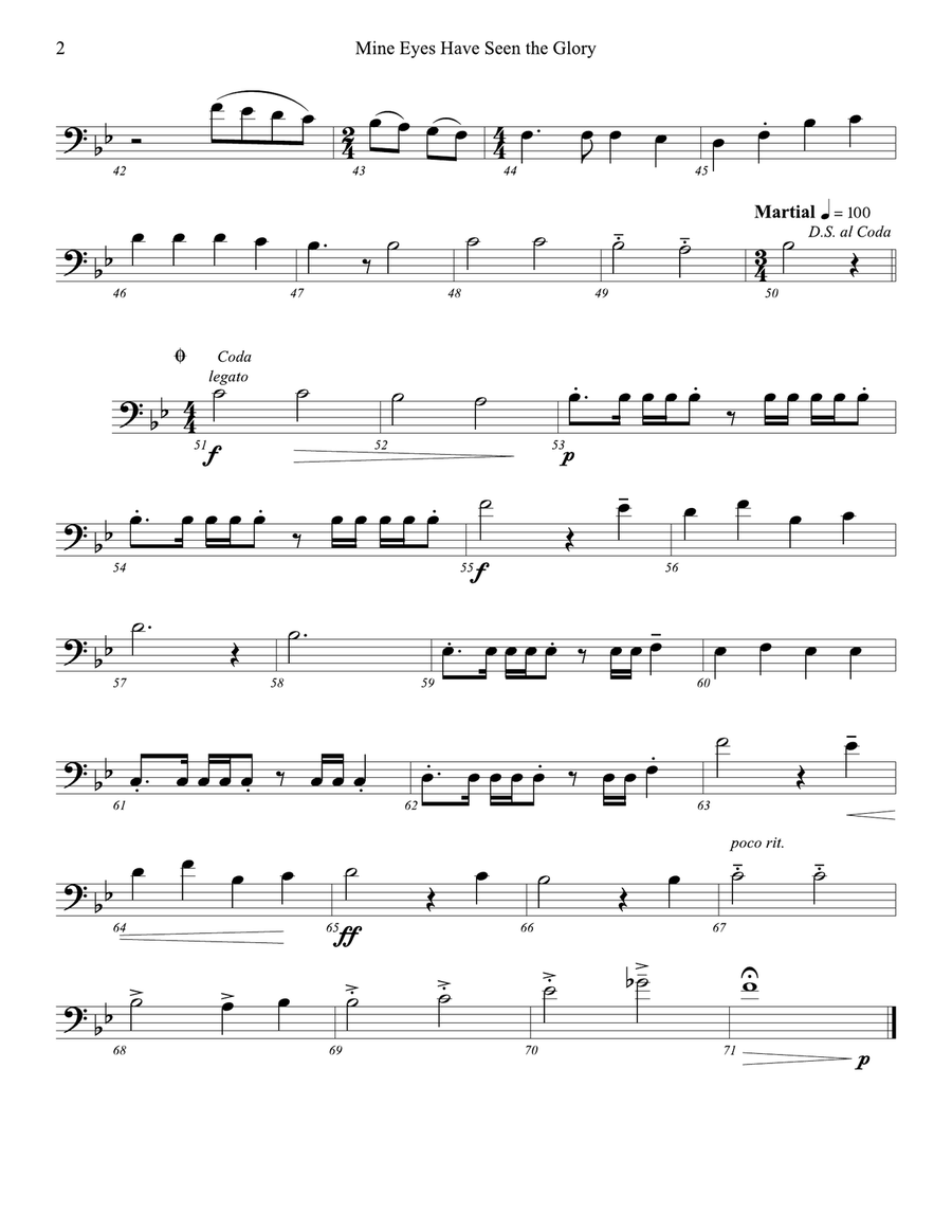 Mine Eyes Have Seen the Glory Brass Ensemble scores gallery preview page 6