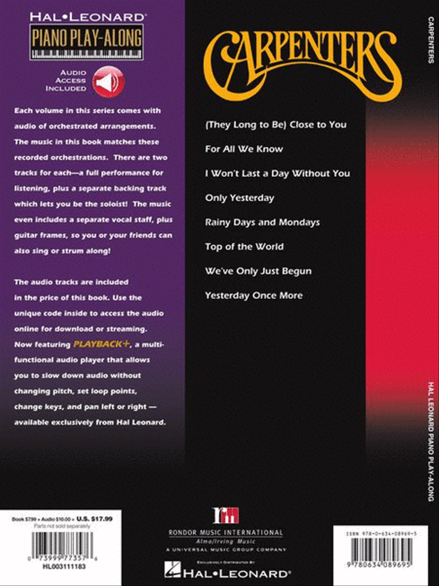 Carpenters Piano, Vocal, Guitar scores gallery preview page 7