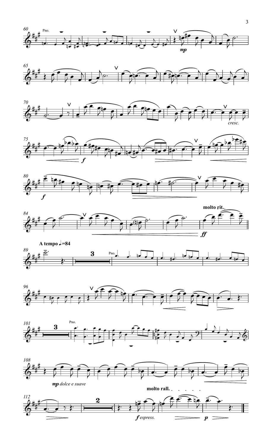 Franck, Sonata for flulte & piano Flute Solo scores gallery preview page 3