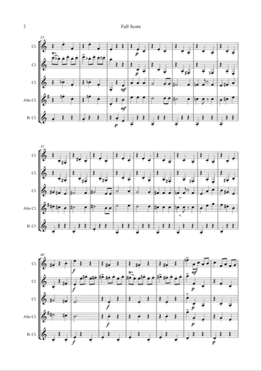Danse Macabre for Clarinet Quartet Clarinet Quartet scores gallery preview page 3