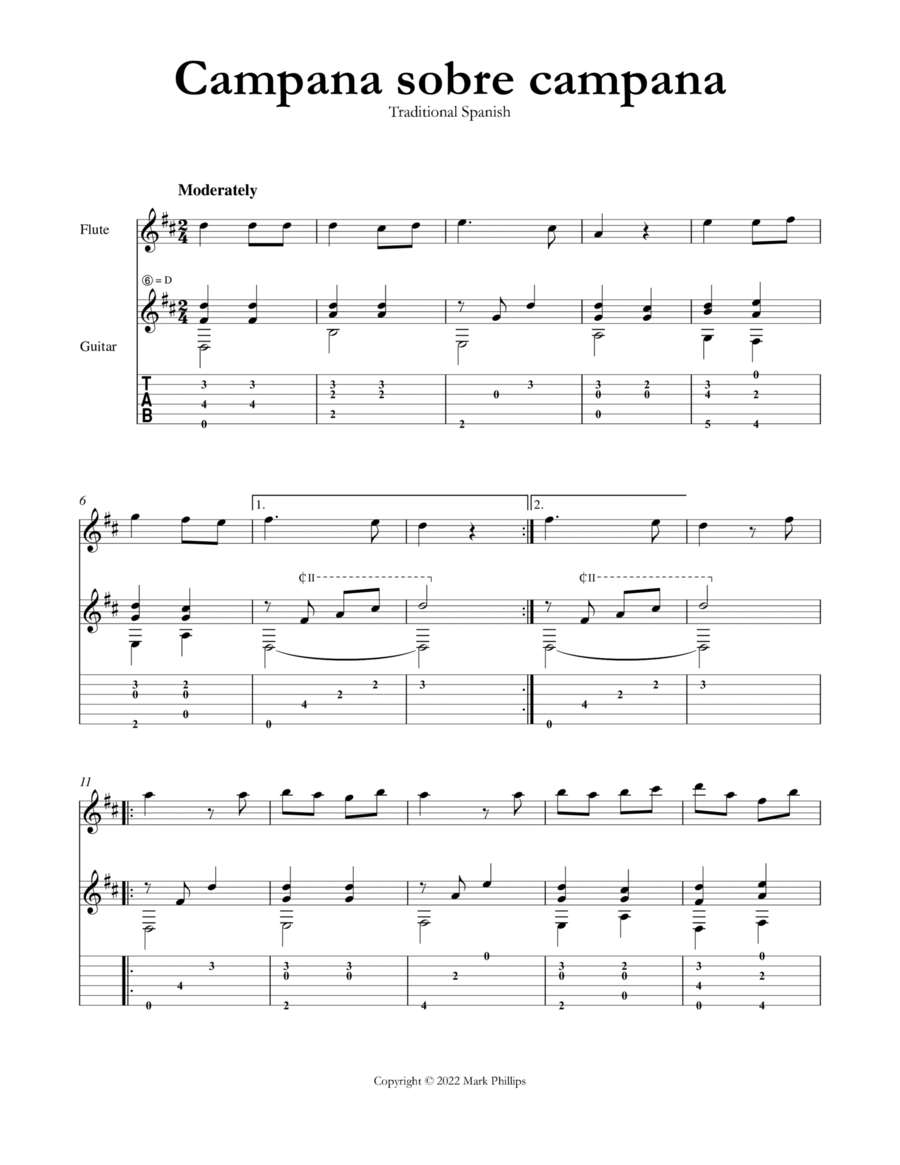 Campana sobre campana Flute scores gallery preview page 1