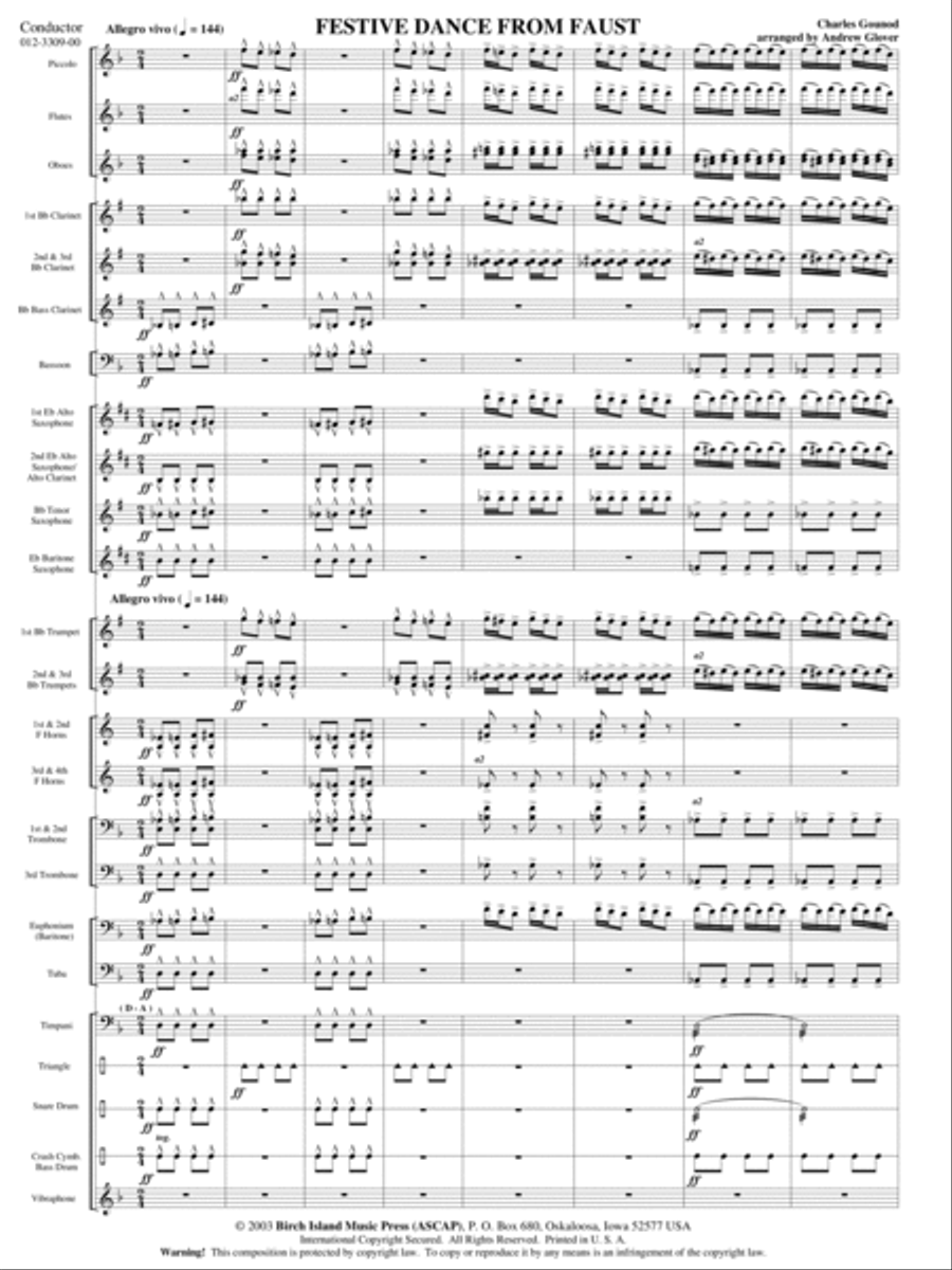 Festive Dance from Faust by Charles Francois Gounod Concert Band - Sheet Music page 2