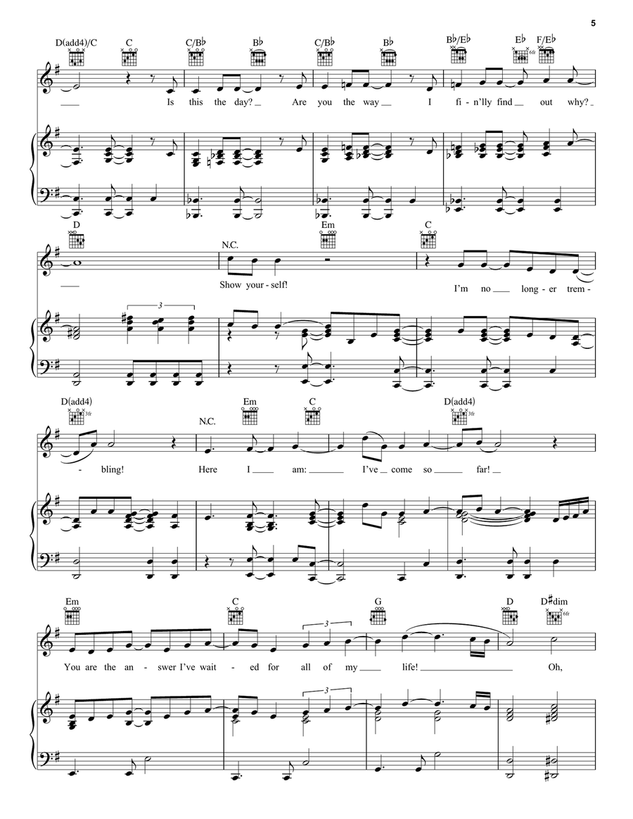 Show Yourself (from Disney's Frozen 2) Piano, Vocal, Guitar scores gallery preview page 5