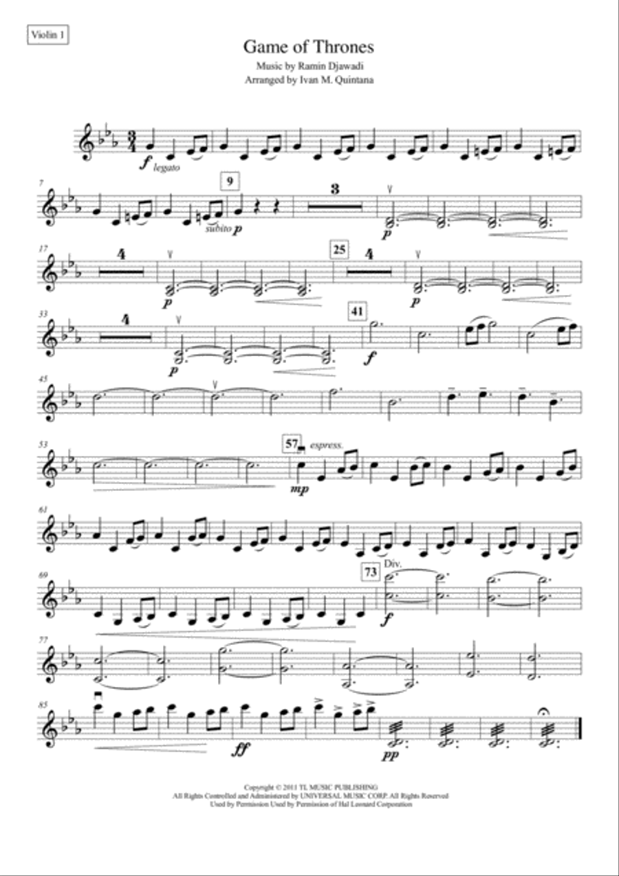 Game Of Thrones String Quartet scores gallery preview page 4