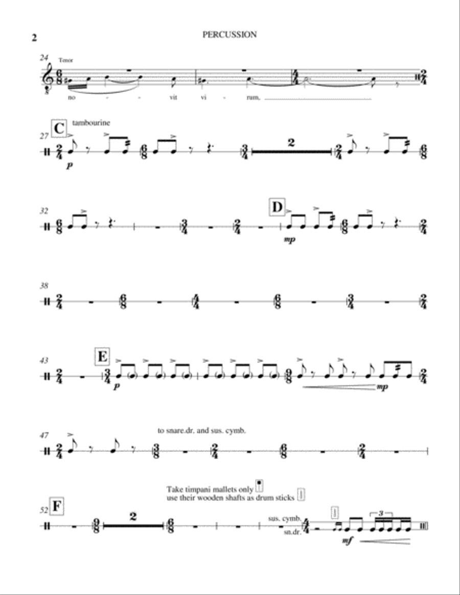 Novum Gaudium (percussion part) Small Ensemble scores gallery preview page 2