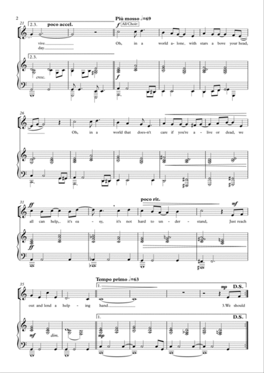 Reach Out and Lend a Helping Hand (Piano and Vocal Score) Voice scores gallery preview page 2