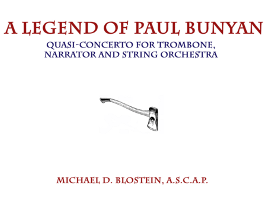 A Legend of Paul Bunyan (Quasi-Concerto for Trombone, Narrator and String Orchestra) String Orchestra scores gallery preview page 1