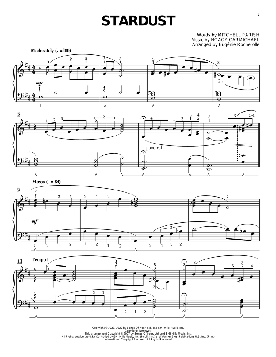 Stardust Stardust Piano Solo scores gallery preview page 1