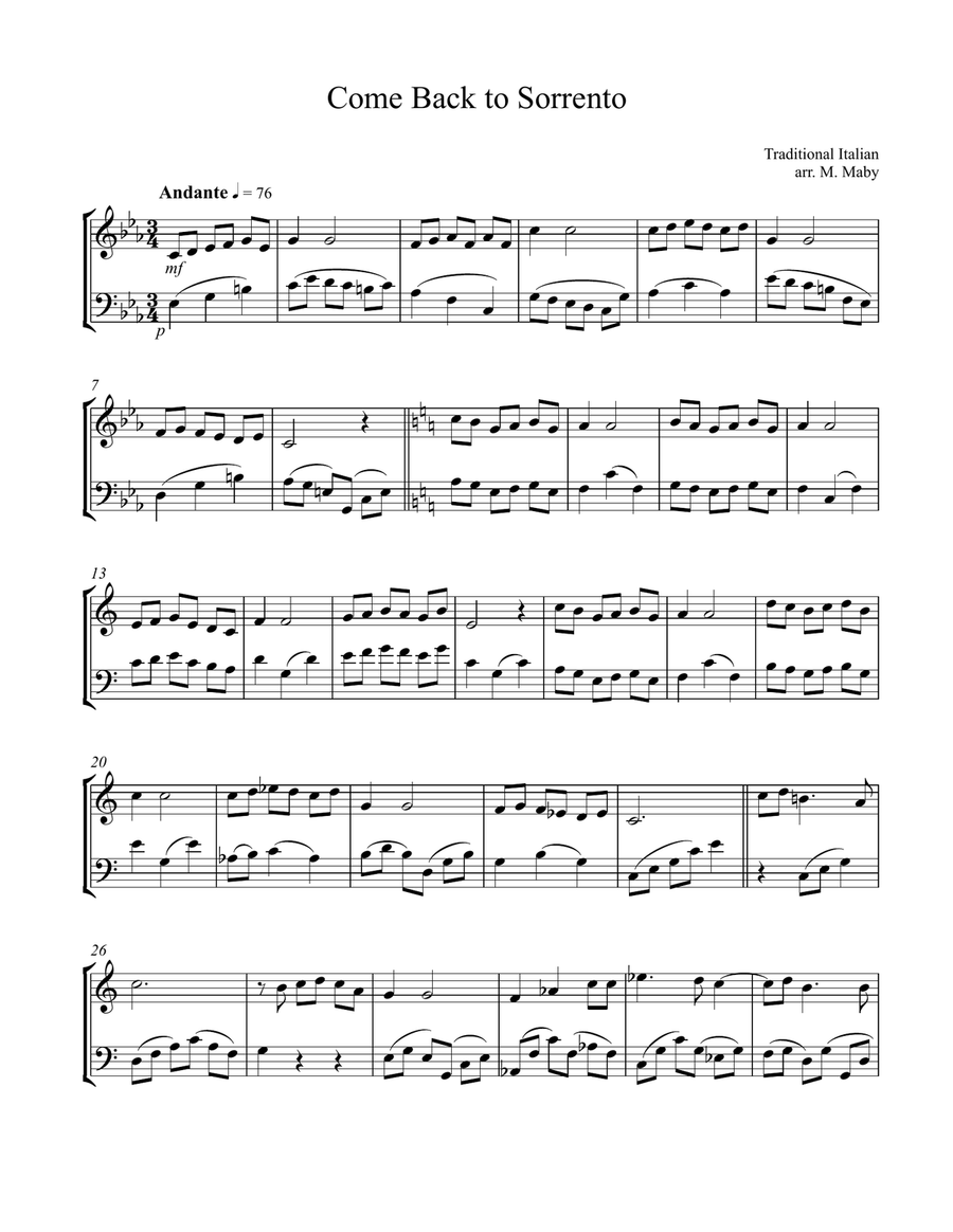 3 Italian Songs for Violin & Cello Duet 3 Italian Songs for Violin & Cello Duet String Duet scores gallery preview page 1