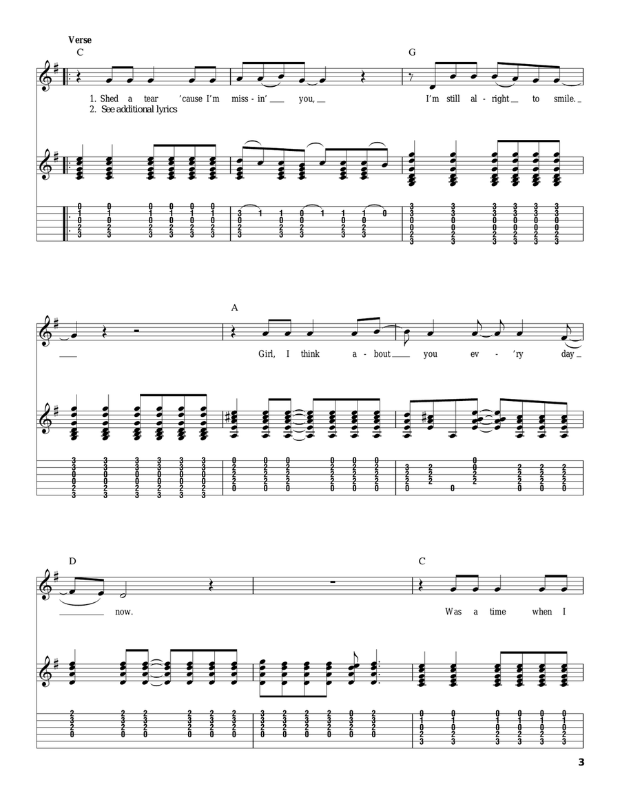 Patience Acoustic Guitar scores gallery preview page 3