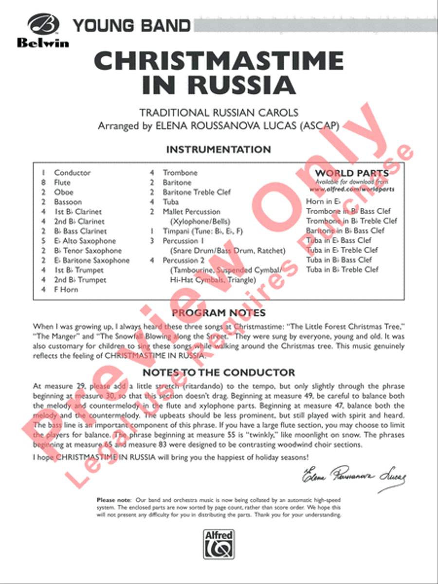 Christmastime in Russia Christmastime in Russia Concert Band scores gallery preview page 2