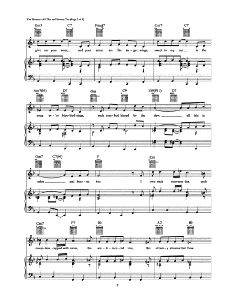 All This and Heaven Too All This and Heaven Too Piano, Vocal, Guitar scores gallery preview page 2