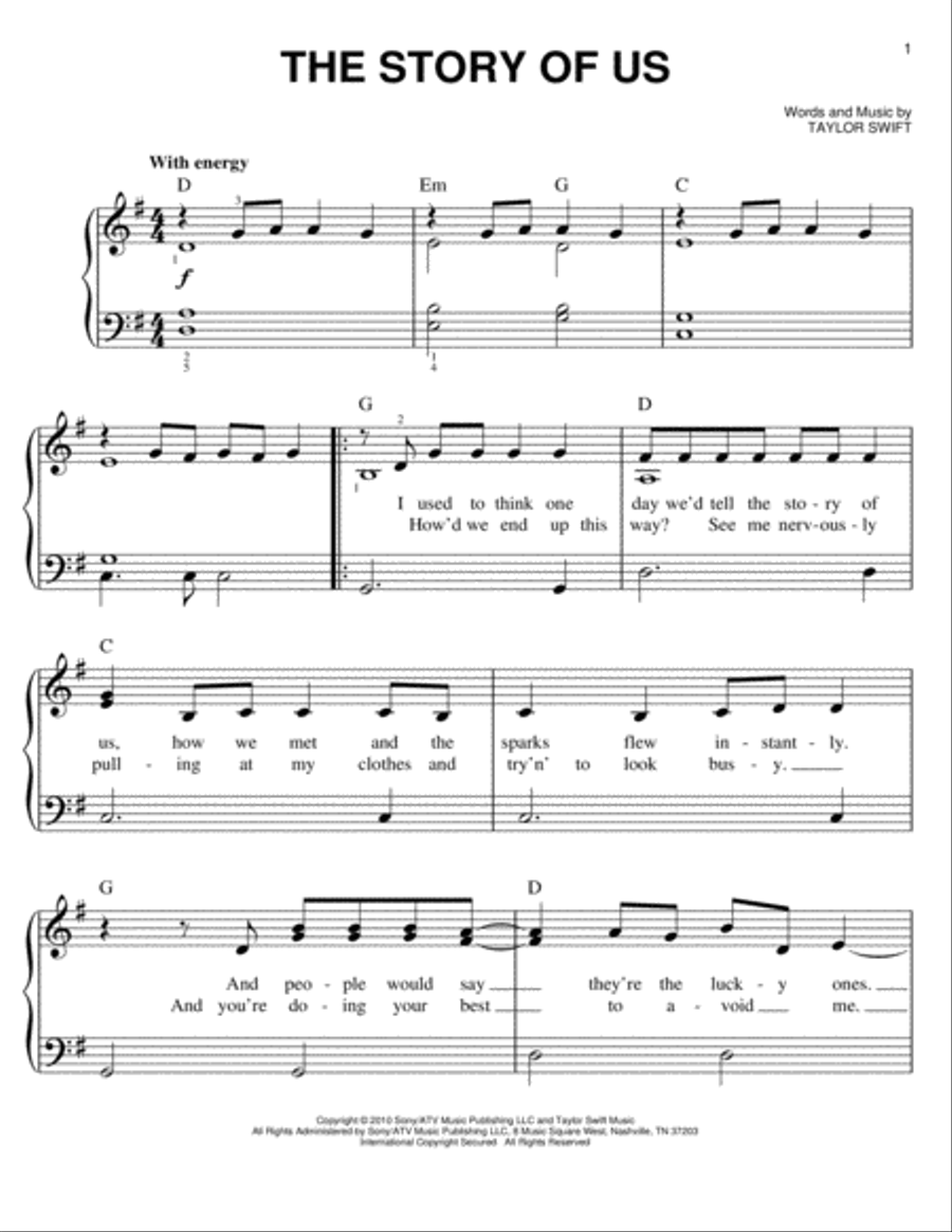 The Story Of Us Voice scores gallery preview page 1