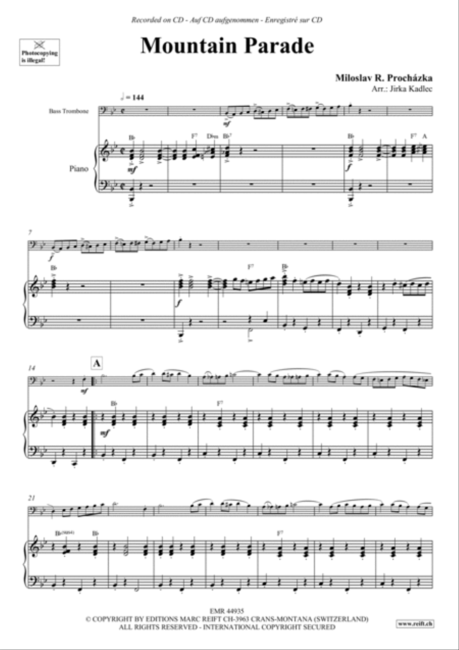 Mountain Parade Trombone scores gallery preview page 4