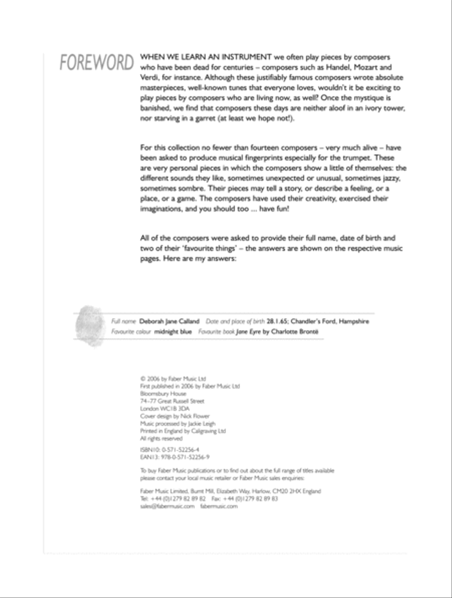 Fingerprints for Trumpet and Piano Cornet scores gallery preview page 2
