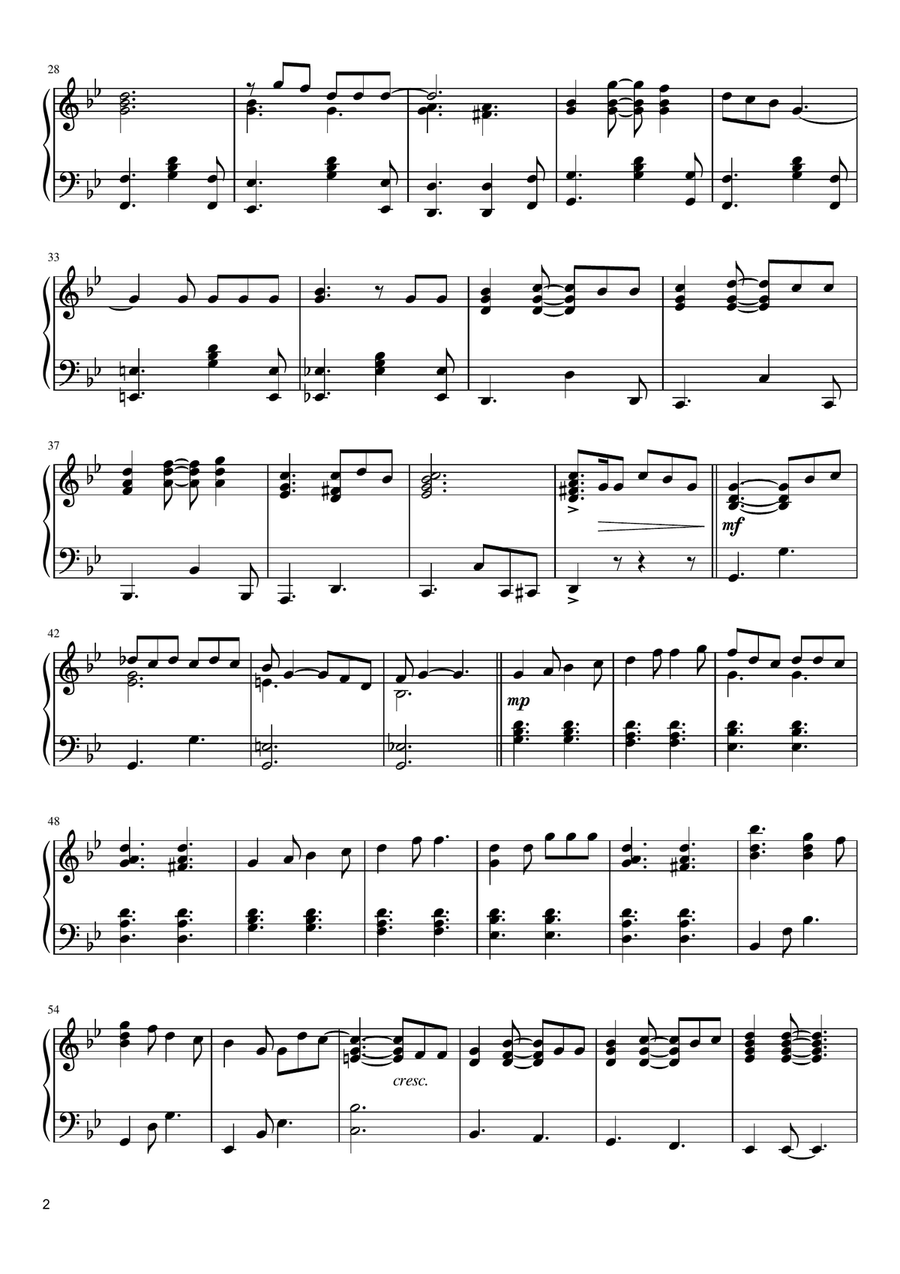 Feeling Good Piano Solo scores gallery preview page 2