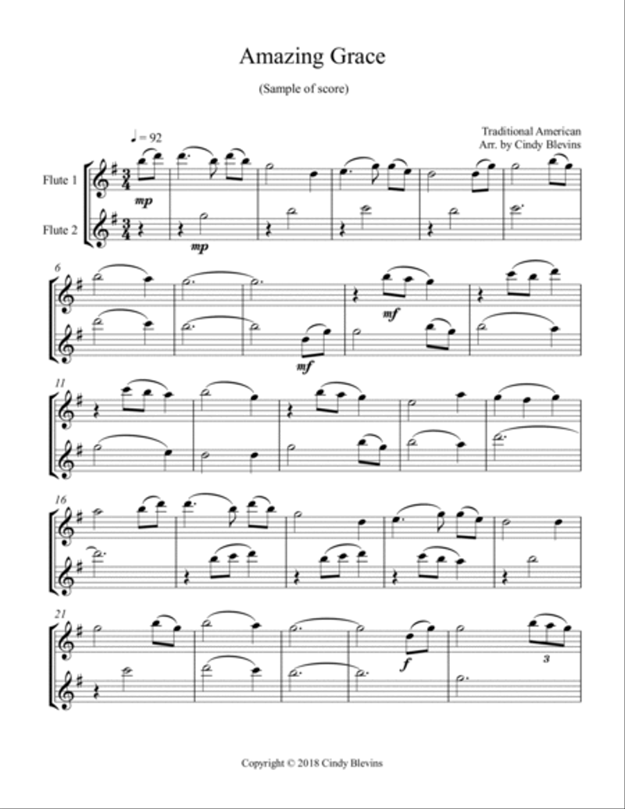 12 Favorite Hymns, Flute Duets Flute Duet scores gallery preview page 2