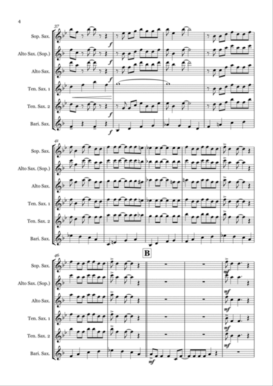 Candyman Candyman Saxophone Quintet scores gallery preview page 4