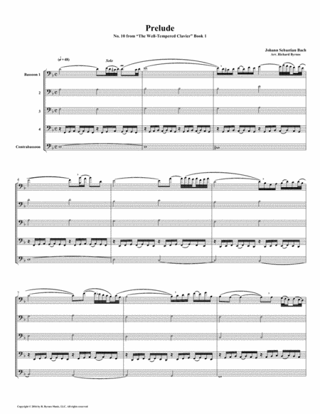 Prelude 10 from Well-Tempered Clavier, Book 1 (Bassoon Quintet) image number null