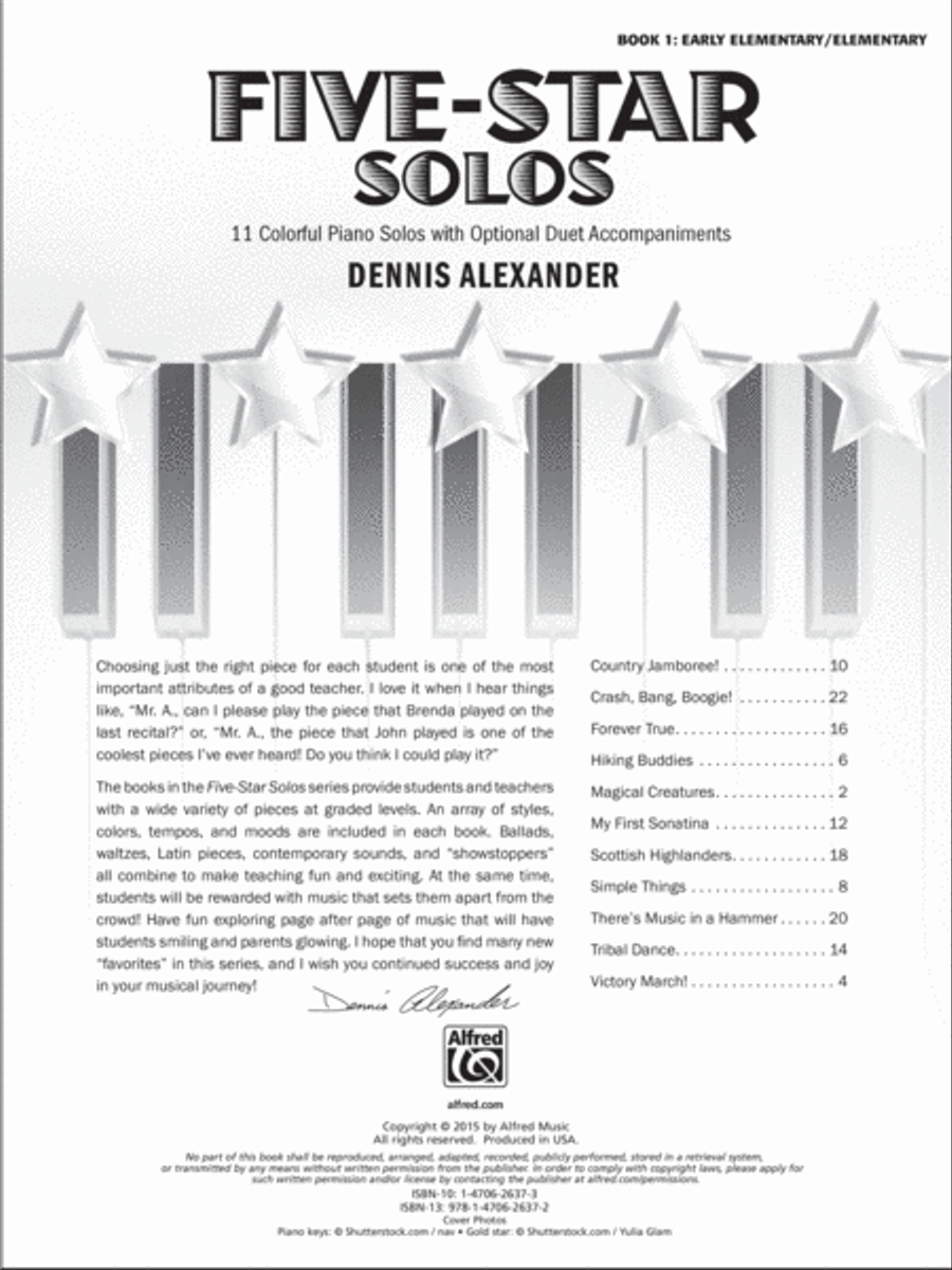 Five-Star Solos, Book 1 Easy Piano scores gallery preview page 2
