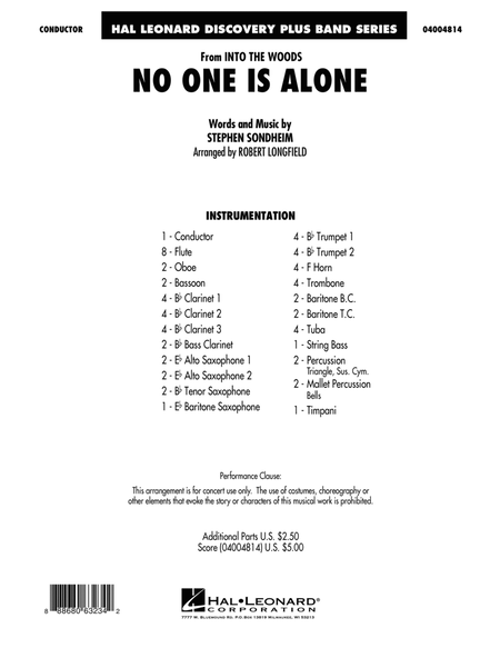 No One Is Alone - Conductor Score (Full Score)