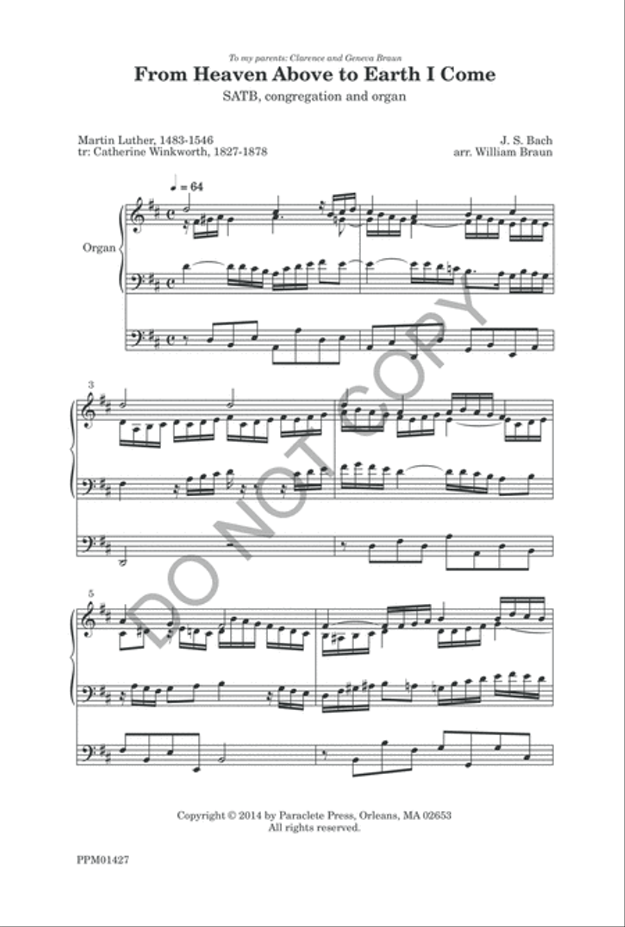 From Heaven Above to Earth I Come 4-Part scores gallery preview page 4