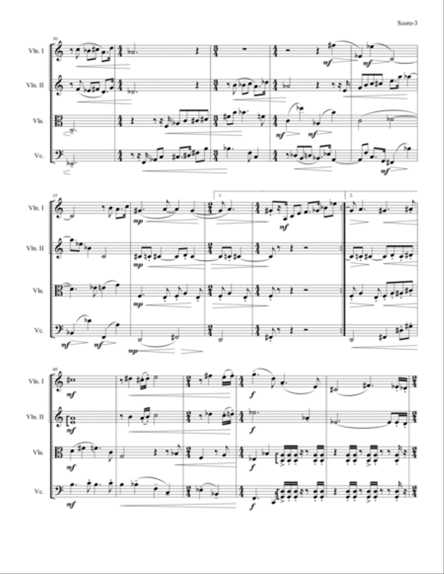 Stretto: Variations for String Quartet String Quartet scores gallery preview page 4
