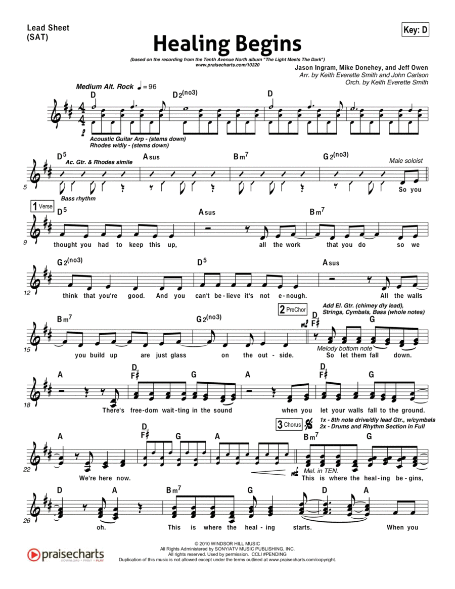Healing Begins Healing Begins Piano scores gallery preview page 1