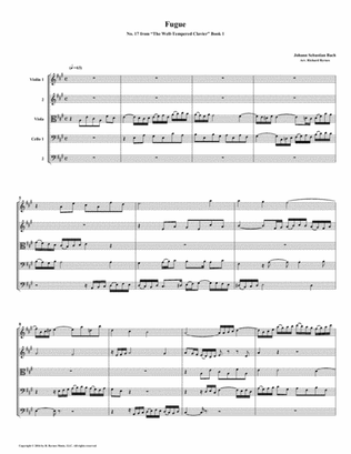 Fugue 17 from Well-Tempered Clavier, Book 1 (String Quintet)
