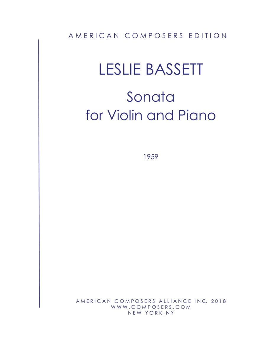 [Bassett] Sonata for Violin and Piano Violin Solo scores gallery preview page 1