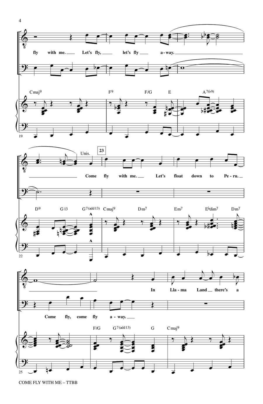 Come Fly With Me TTBB scores gallery preview page 3