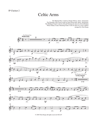 Book cover for Celtic Arms - B Flat Clarinet 2 part