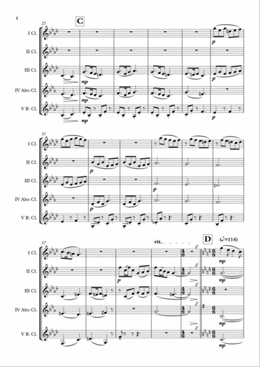 Peter Pan Clarinet Choir scores gallery preview page 5