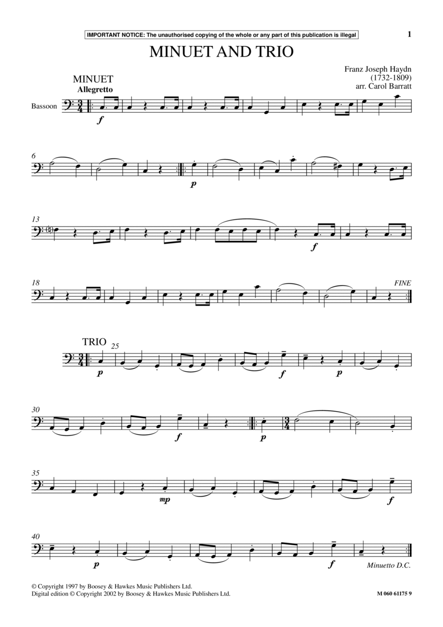 Minuet And Trio Minuet And Trio School and Community scores gallery preview page 1