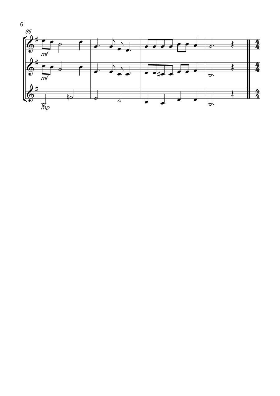 8 Easy Trios, For Clarinet Woodwind Trio scores gallery preview page 6