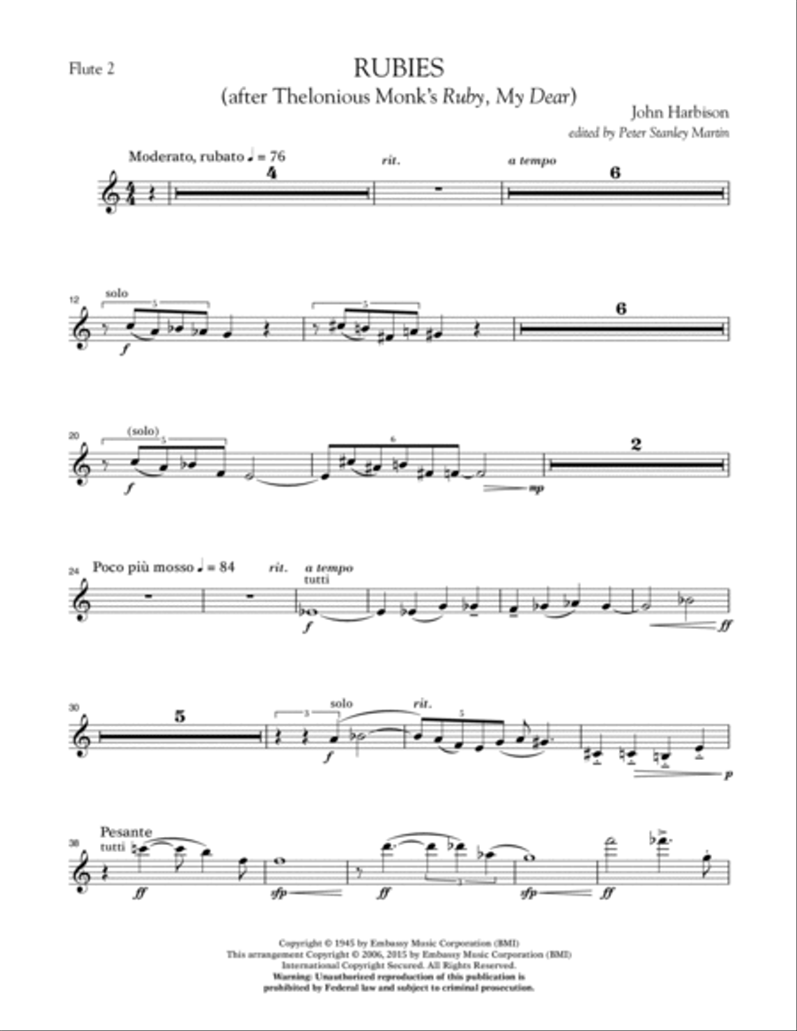 Rubies (After Thelonious Monk's 