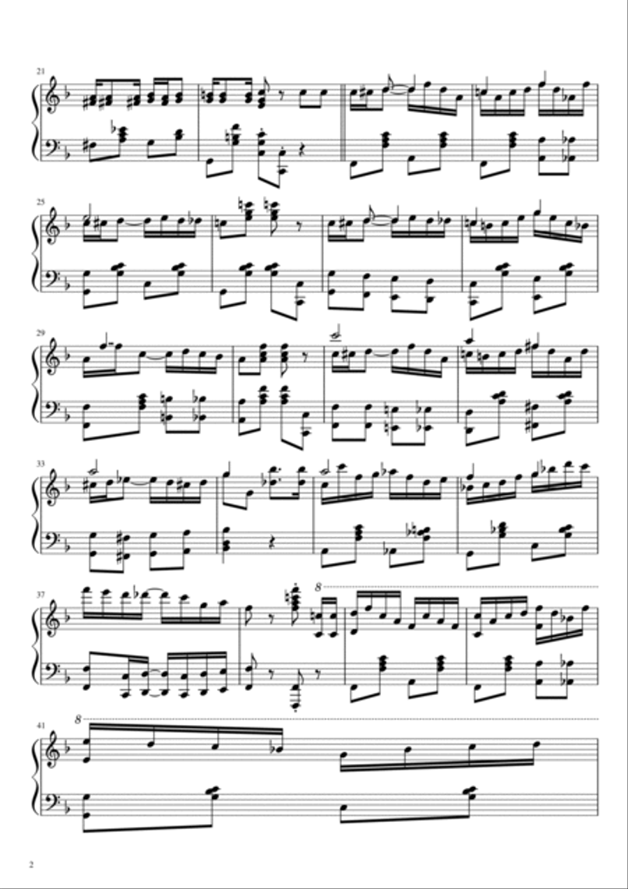 Happy Birthday To You - in styles of Ragtime, Tchaikovsky, Chopin and Liszt - For Piano Solo Piano Solo scores gallery preview page 2